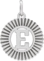 10K Gold Initial E Pendant - White Gold