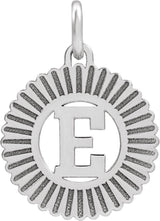 14K Gold Initial E Pendant - White Gold