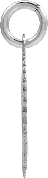 10K Gold Initial C Pendant - White Gold - view 3