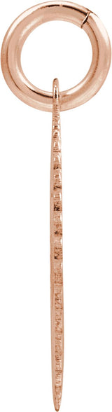 14K Gold Initial C Pendant - Rose Gold - view 3