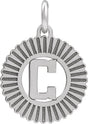 10K Gold Initial C Pendant - White Gold