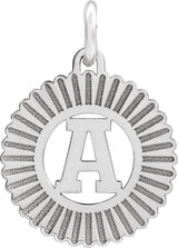 14K Gold Initial A Pendant - White Gold