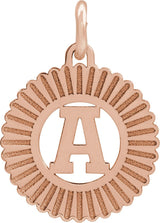 14K Gold Initial A Pendant - Rose Gold