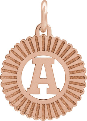 14K Gold Initial A Pendant - Rose Gold