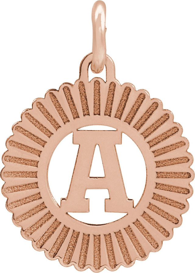 14K Gold Initial A Pendant - Rose Gold