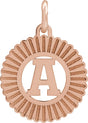 14K Gold Initial A Pendant - Rose Gold