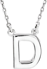 14K Gold Initial D Necklace - White Gold
