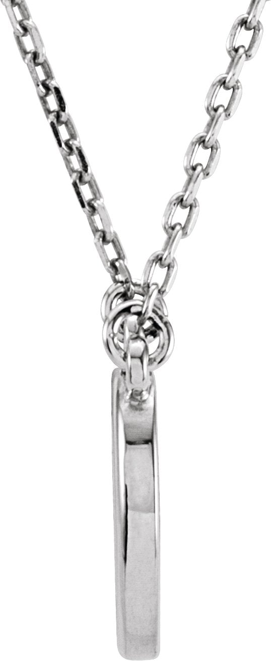 14K Gold Initial D Necklace - White Gold - view 2