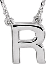14K Gold Initial R Necklace - White Gold