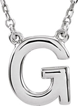 14K Gold Initial G Necklace - White Gold