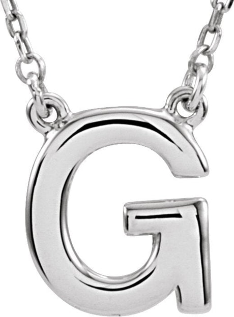 14K Gold Initial G Necklace - White Gold