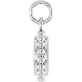14K Gold Engravable Beaded Disc Necklace or Pendant - White Gold - view 7