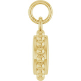 14K Gold Engravable Beaded Disc Necklace or Pendant - Yellow Gold - view 8