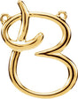 14K Gold Initial B Script Necklace - Yellow Gold