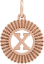 14K Gold Initial X Pendant - Rose Gold