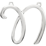 10K Gold Script Initial Necklace - White Gold