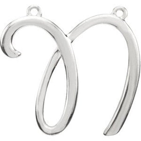 Platinum Script Initial Necklace