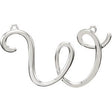Platinum Initial W Script Necklace