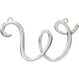 18K Gold Initial W Script Necklace - White Gold