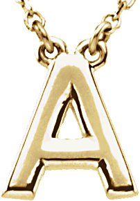 14K Gold Initial A Necklace - Yellow Gold