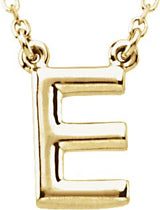 14K Gold Initial E Necklace - Yellow Gold