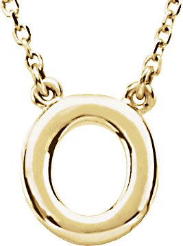 14K Gold Initial O Necklace - Yellow Gold