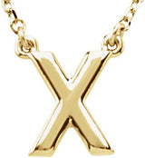 14K Gold Initial X Necklace - Yellow Gold