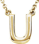 14K Gold Initial U Necklace - Yellow Gold