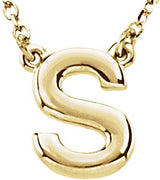 14K Gold Initial S Necklace - Yellow Gold