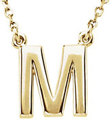 14K Gold Initial M Necklace - Yellow Gold