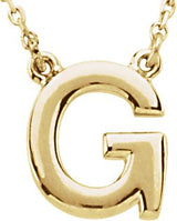 14K Gold Initial G Necklace - Yellow Gold