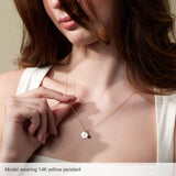 14K Gold Initial H Necklace or Pendant - Rose Gold - view 5