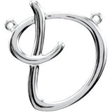 18K Gold Initial D Script Necklace - White Gold