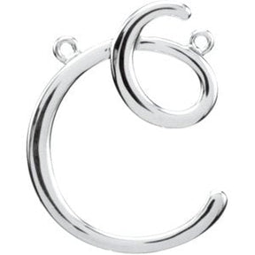 Platinum Initial C Script Necklace