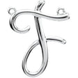 Platinum Initial F Script Necklace