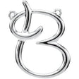 Platinum Initial B Script Necklace