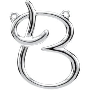Platinum Initial B Script Necklace