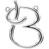 18K Gold Initial B Script Necklace - White Gold