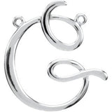 Platinum Initial G Script Necklace