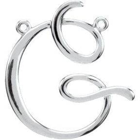 Platinum Initial G Script Necklace
