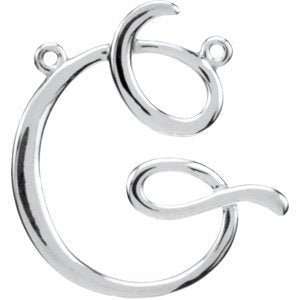 Platinum Initial G Script Necklace
