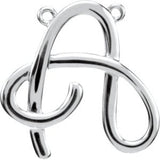 Platinum Initial A Script Necklace