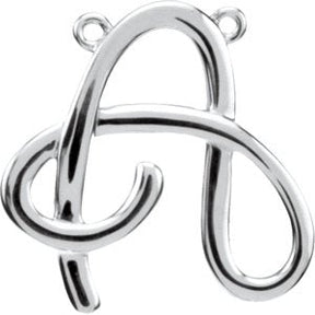 Platinum Initial A Script Necklace