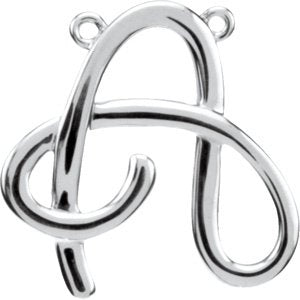Platinum Initial A Script Necklace