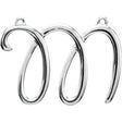 Platinum Initial M Script Necklace