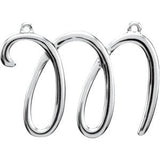 10K Gold Initial M Script Necklace - White Gold