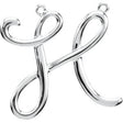 Platinum Initial H Script Necklace