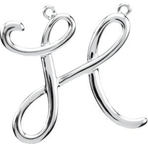Platinum Initial H Script Necklace