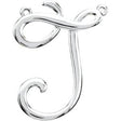 Platinum Initial J Script Necklace
