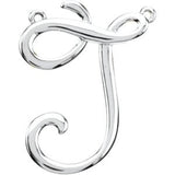 Platinum Initial J Script Necklace